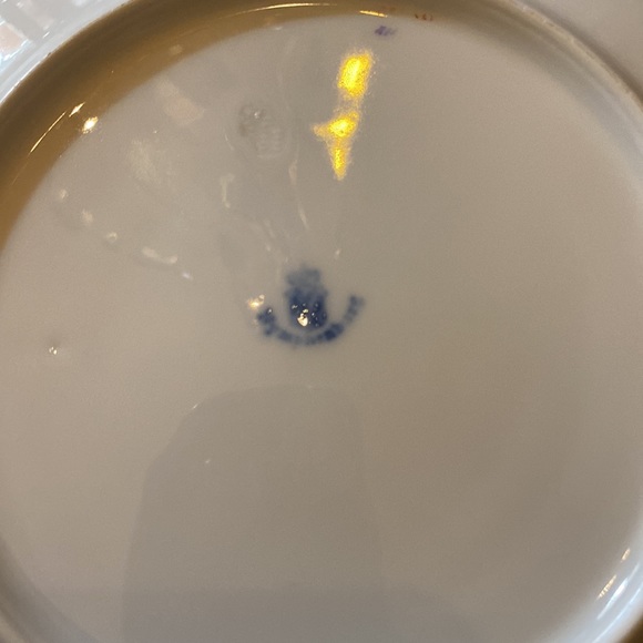 Antique Nymphenburg Reticulated Fruit Dessert Plate Porcelain Apple & Flowers - Picture 4 of 4